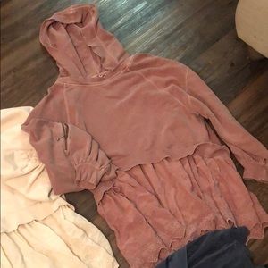Free People MAUVE sweet streets hoodie, Size L